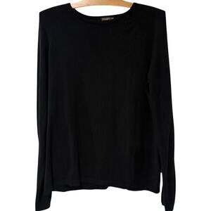 J. McLaughlin | Sweater Black Jamey Minimalist Quiet Luxury- Size Large